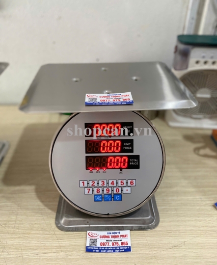 Cân điện tử inox tính tiền dạng đồng hồ 30kg 60kg giá rẻ
